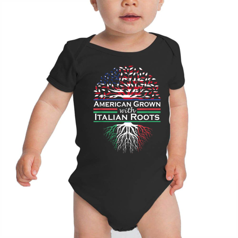 American Grown With Italian Roots Italian Heritage Month T Shirt Baby Bodysuit by cm-arts | Artistshot