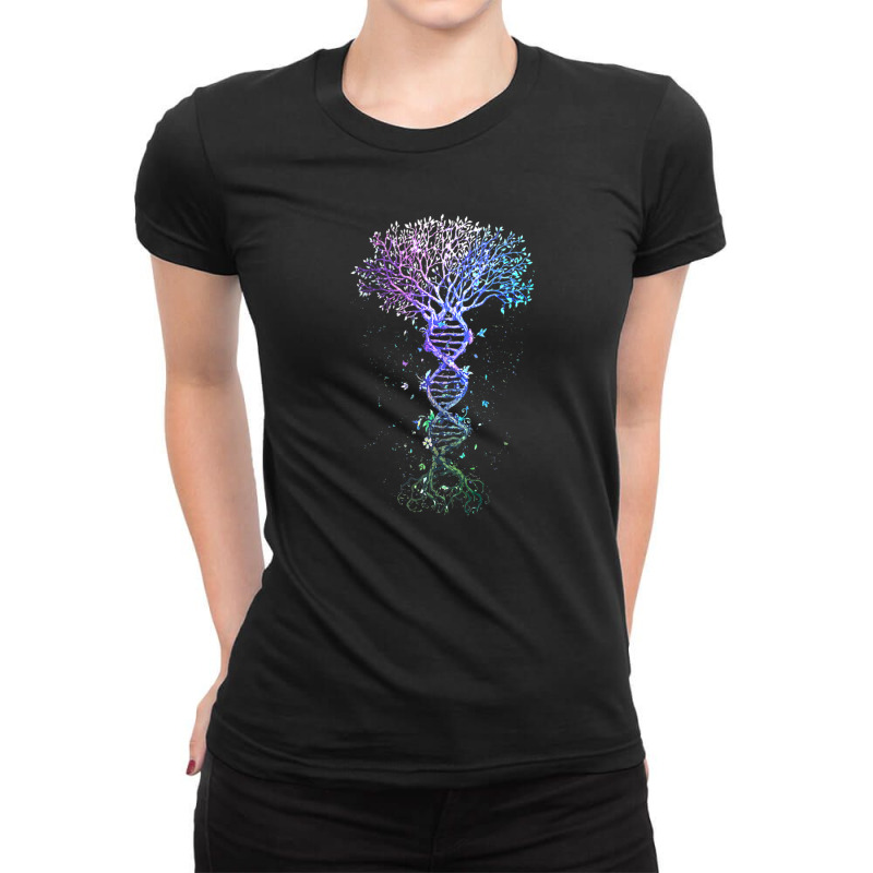 Dna Tree Life Earth Genetics Biologist Science Gift Tank Top Ladies Fitted T-Shirt by cm-arts | Artistshot