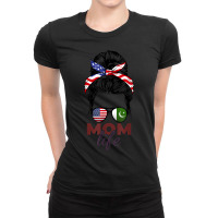 Pakistani American Messy Bun Women Ladies Fitted T-shirt | Artistshot