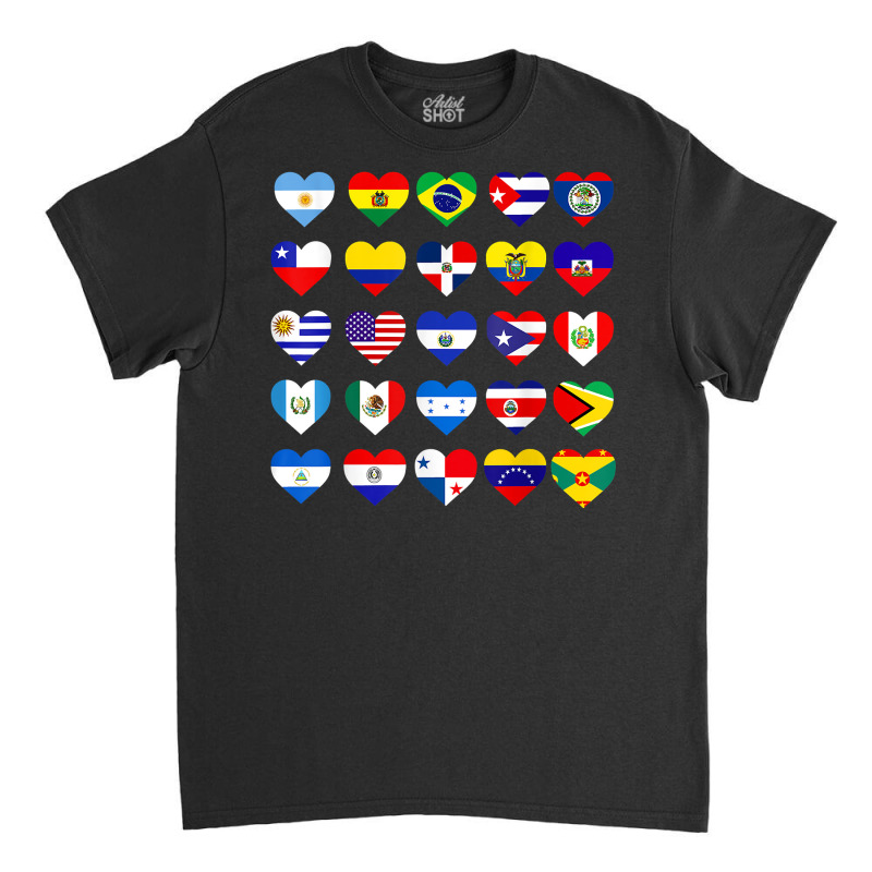 All Latin American Flags Countries Hispanic Latino Pride T Shirt Classic T-shirt by byfaesaexow | Artistshot