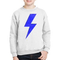 Retro Distressed Blue Lightning Bolt Sweatshirt Youth Sweatshirt | Artistshot