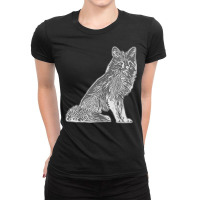 Red Fox Design Forest Animal Wild Predator With Fox Design T Shirt Ladies Fitted T-shirt | Artistshot