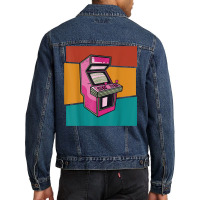 Retro Arcade Game Machine 80s Vintage Gamer Men Denim Jacket | Artistshot