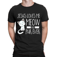 Cat Jesus Loves Me Meow Youth Christian T-shirt | Artistshot