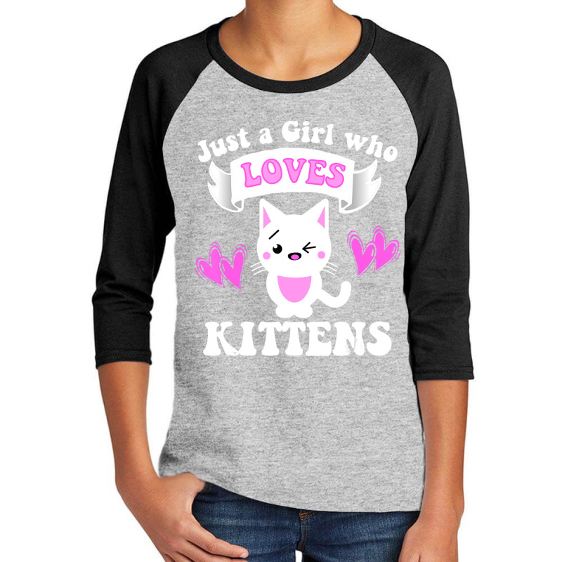 Cat Lover Gift Just A Girl Who Loves Kittens Toddlers Women Youth 3/4 Sleeve by thangdinhsinhelf | Artistshot