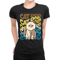 Retro Vintage Funny Cat Exotic Shorthair Cat Dad Daddy T Shirt Ladies Fitted T-shirt | Artistshot