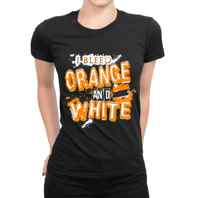 I Bleed Orange And White Tennessee Ladies Fitted T-Shirt by LUISRIVER | Artistshot