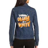 I Bleed Orange And White Tennessee Ladies Denim Jacket | Artistshot