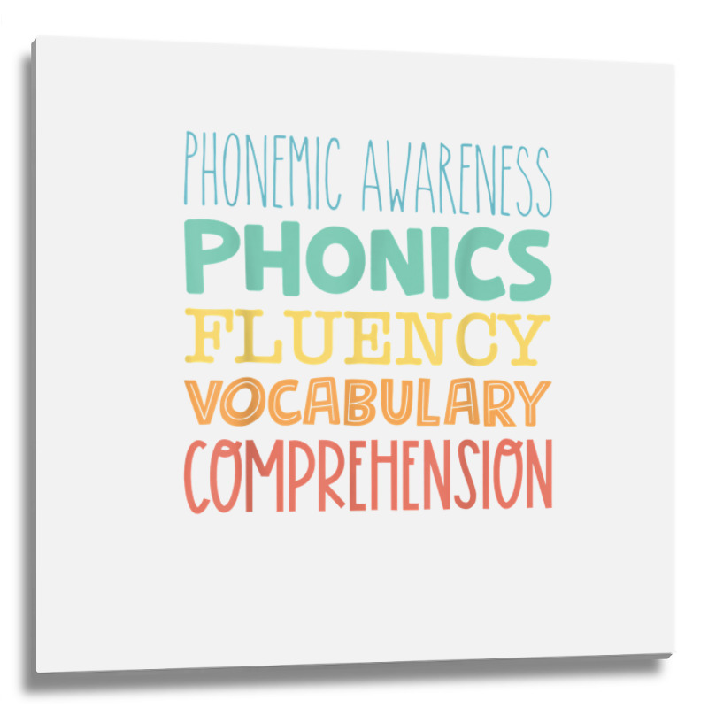 Reading Components Literacy Education Phonemic Awareness T Shirt Metal Print Square | Artistshot