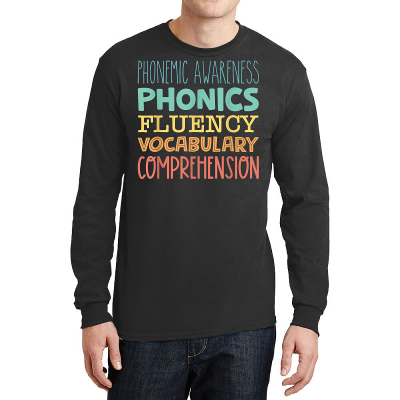 Reading Components Literacy Education Phonemic Awareness T Shirt Long Sleeve Shirts | Artistshot