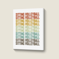 Sitting Volleyball Sports Retro T Shirt Portrait Canvas Print | Artistshot