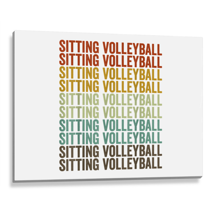 Sitting Volleyball Sports Retro T Shirt Metal Print Horizontal | Artistshot