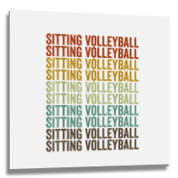 Sitting Volleyball Sports Retro T Shirt Metal Print Square | Artistshot