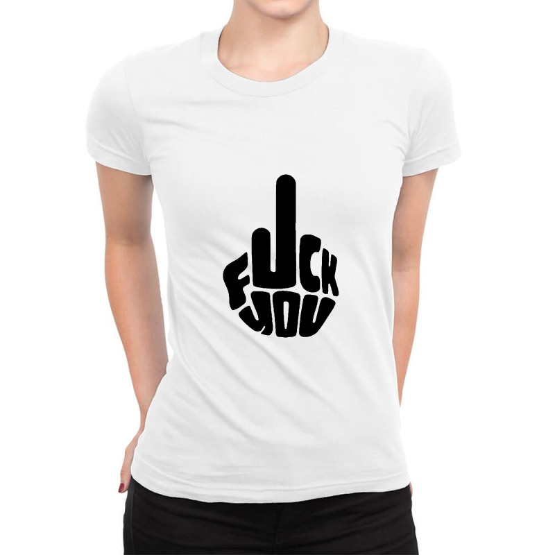 Middle Finger Ladies Fitted T-Shirt by BeckyMoroney | Artistshot