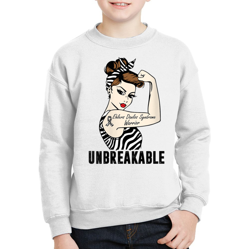 Womens Ehlers Danlos Syndrome Warrior Unbreakable Strong Woman V Neck Youth Sweatshirt | Artistshot