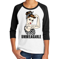 Womens Ehlers Danlos Syndrome Warrior Unbreakable Strong Woman V Neck Youth 3/4 Sleeve | Artistshot