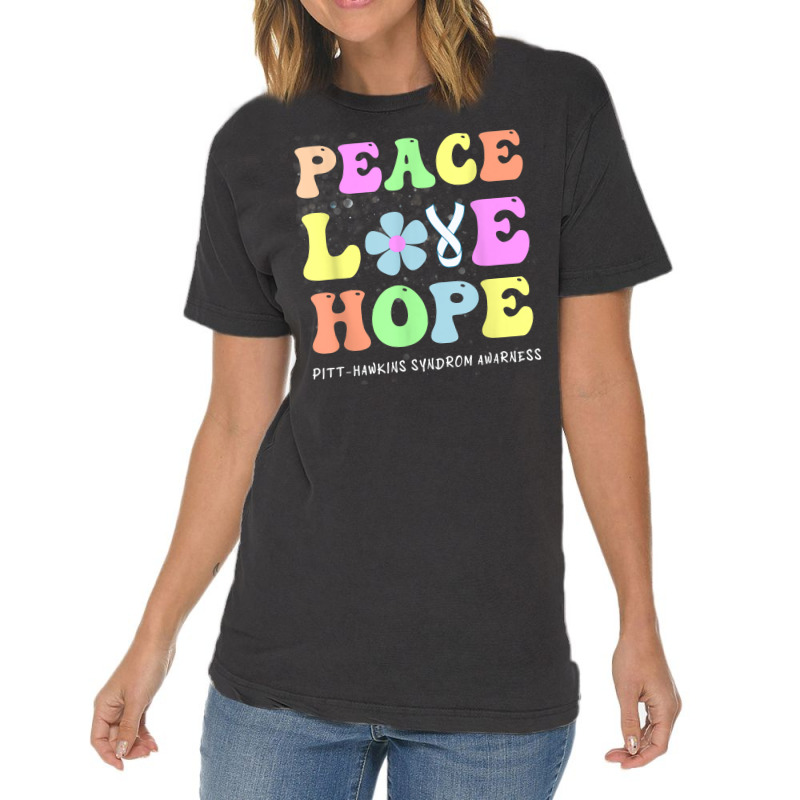 Peace Love Hope Pitt Hopkins Syndrome Phs Awareness T Shirt Vintage T-shirt | Artistshot