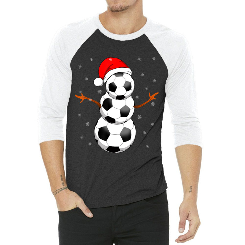 Football For Boys Girls Christmas Snowman Soccer 3/4 Sleeve Shirt | Artistshot