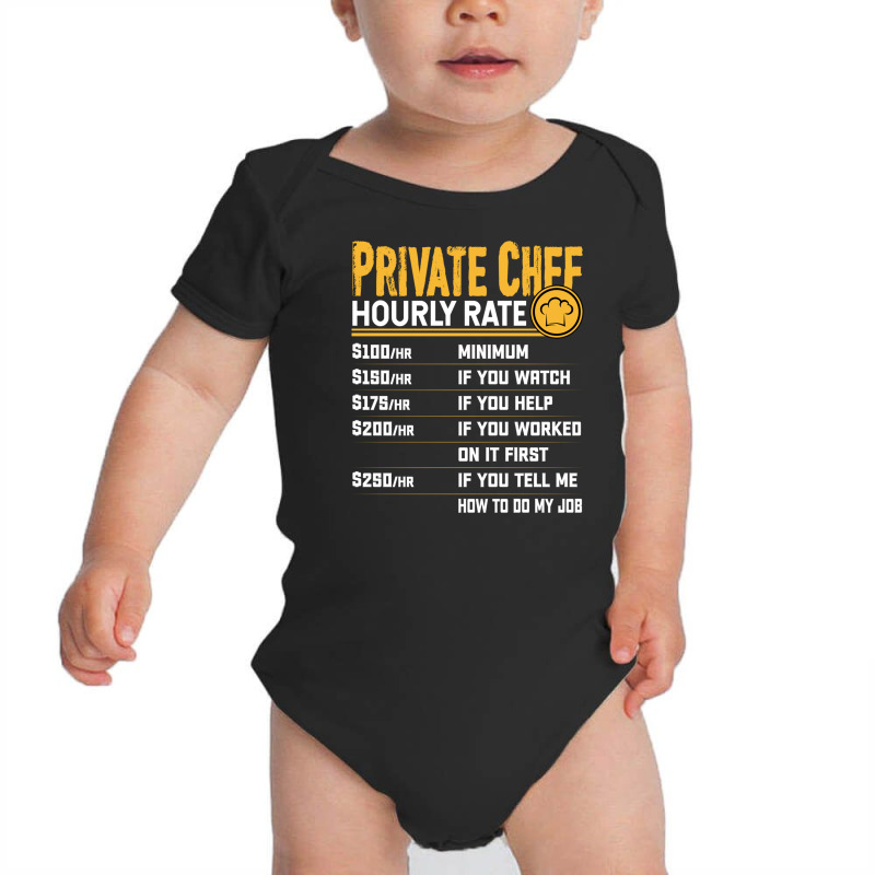 Private Chef Hourly Rate Funny Private Cook Culinary Cooking Long Slee Baby Bodysuit by cm-arts | Artistshot