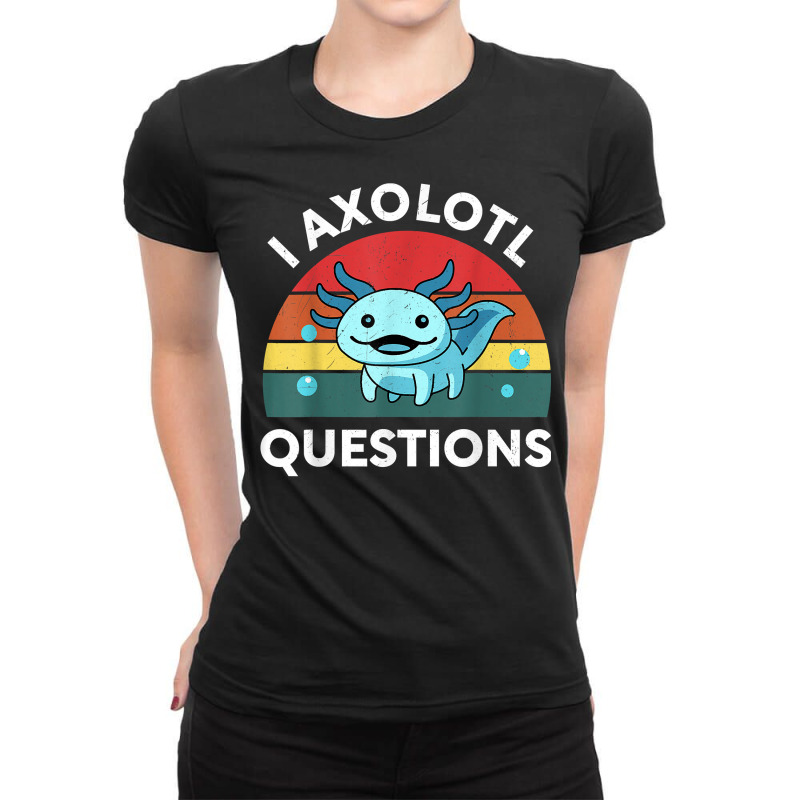 Retro Anime Shirt I Axolotl Questions Amine Lovers Gift T Shirt Ladies Fitted T-Shirt by tebaekivoti | Artistshot