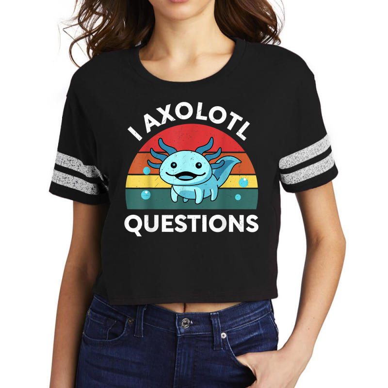 Retro Anime Shirt I Axolotl Questions Amine Lovers Gift T Shirt Scorecard Crop Tee by tebaekivoti | Artistshot