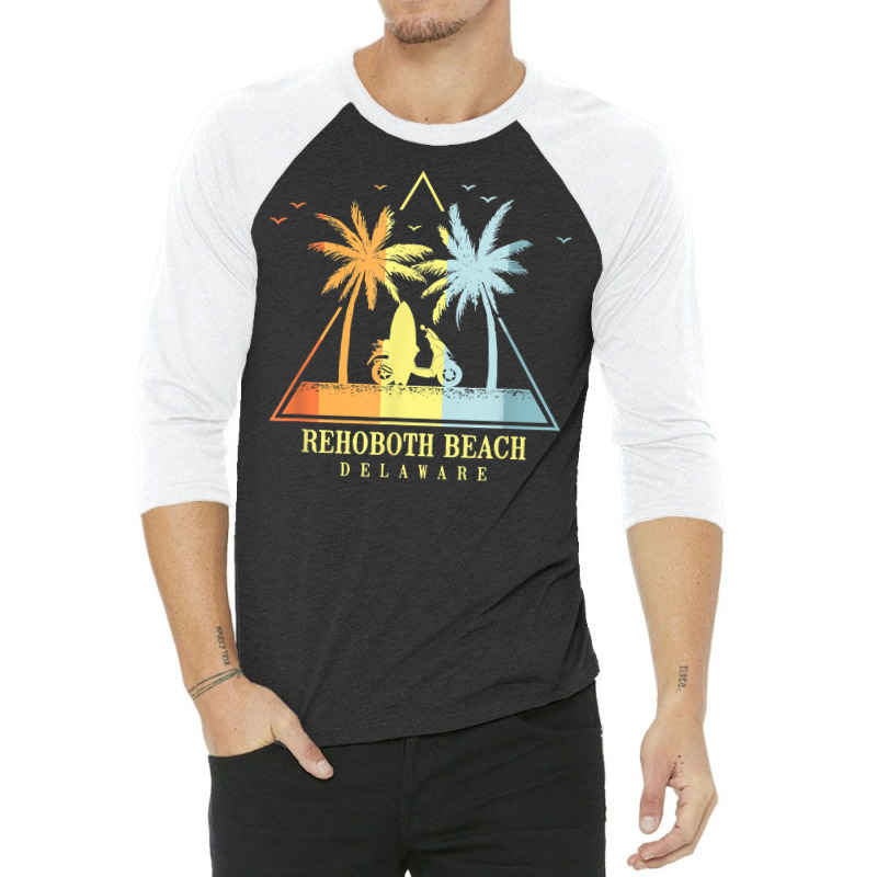 Surfboard Beach Rehoboth Beach Delaware T Shirt 3/4 Sleeve Shirt | Artistshot