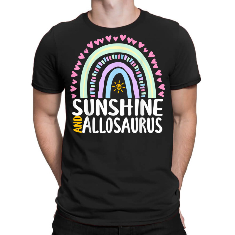 Sunshine And Allosaurus Cute Rainbow Graphic Womens Kids T Shirt T-shirt | Artistshot