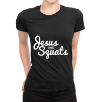 Christian Workou Jesus Lifting Squats Ladies Fitted T-shirt | Artistshot