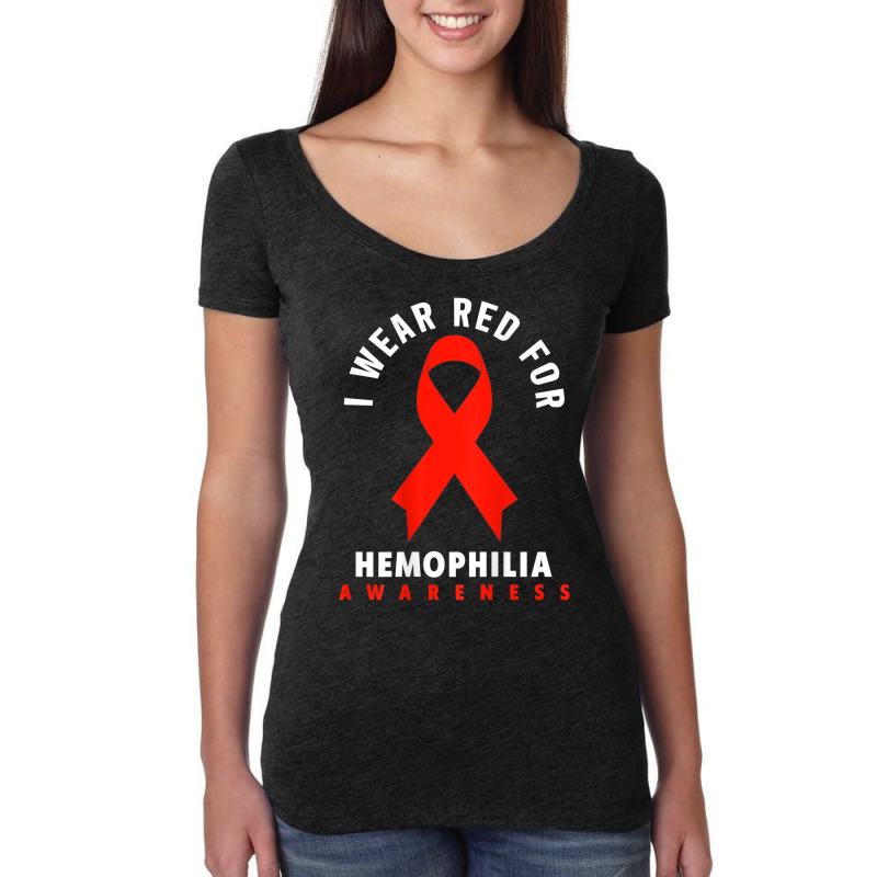 I Wear Red For Hemophilia Awareness T Shirt Women's Triblend Scoop T-shirt by cm-arts | Artistshot