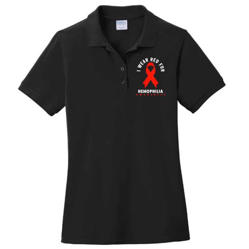 I Wear Red For Hemophilia Awareness T Shirt Ladies Polo Shirt by cm-arts | Artistshot