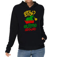 Stop Elfing Around Christmas Elf Funny Novelty Holiday Item T Shirt Lightweight Hoodie | Artistshot