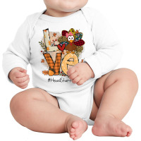 Teacher Thanksgiving Love Head Start Teacher Cute Turkey T Shirt Long Sleeve Baby Bodysuit | Artistshot