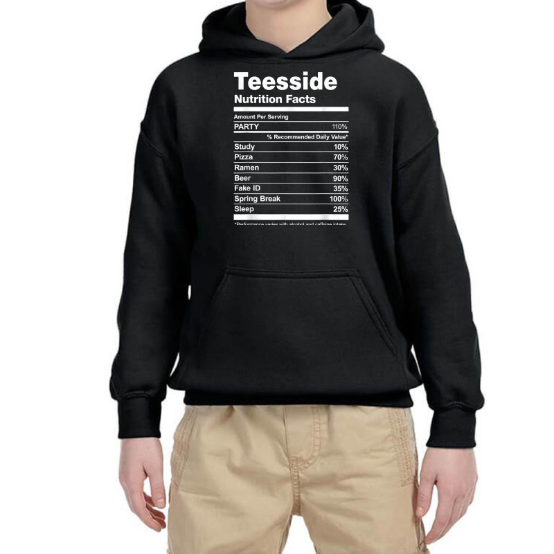 Teesside Nutrition Facts College University T Shirt Youth Hoodie by hankeajrippleex5 | Artistshot