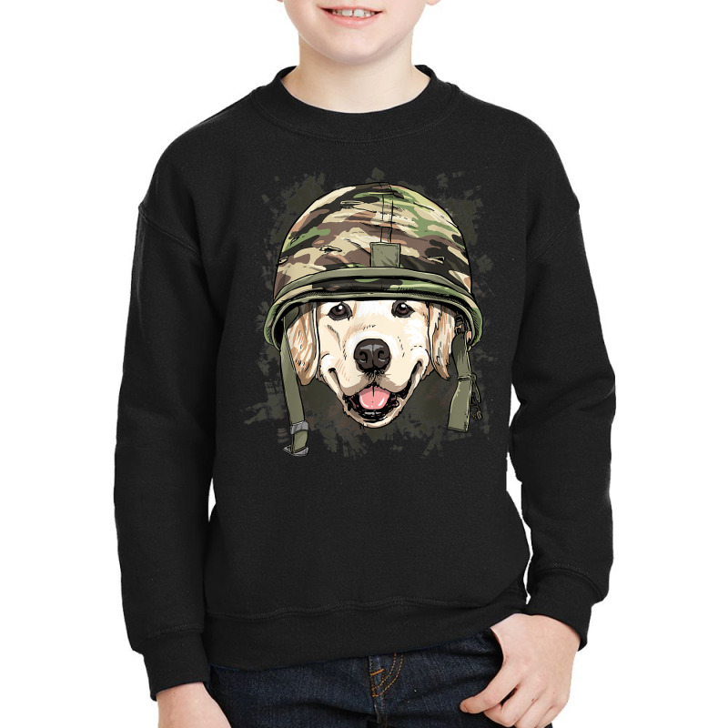 Golden Retriever Military Soldier Veterans Day Pet Dog Lover Youth Sweatshirt | Artistshot