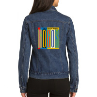 Head Over Heels He Go Go's Wih Backgorund Head Over Heels He Go Go's W Ladies Denim Jacket | Artistshot