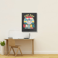 Pop Pop Shark Father's Day For Pop Pop Portrait Canvas Print | Artistshot