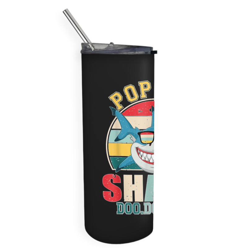 Pop Pop Shark Father's Day For Pop Pop Skinny Tumbler | Artistshot