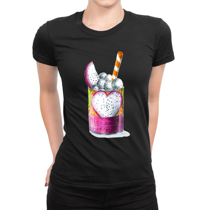 Colorful Dragon Fruit Dessert Ladies Fitted T-Shirt by JESSICAJAMES | Artistshot