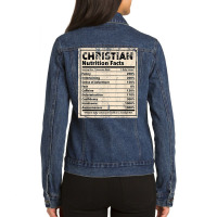 Christian Nutrition Facts Funny Name Humor Nickname T Shirt Ladies Denim Jacket | Artistshot