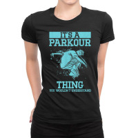 Parkour Free Running Training Traceur Freerunner Jumping T Shirt Ladies Fitted T-shirt | Artistshot