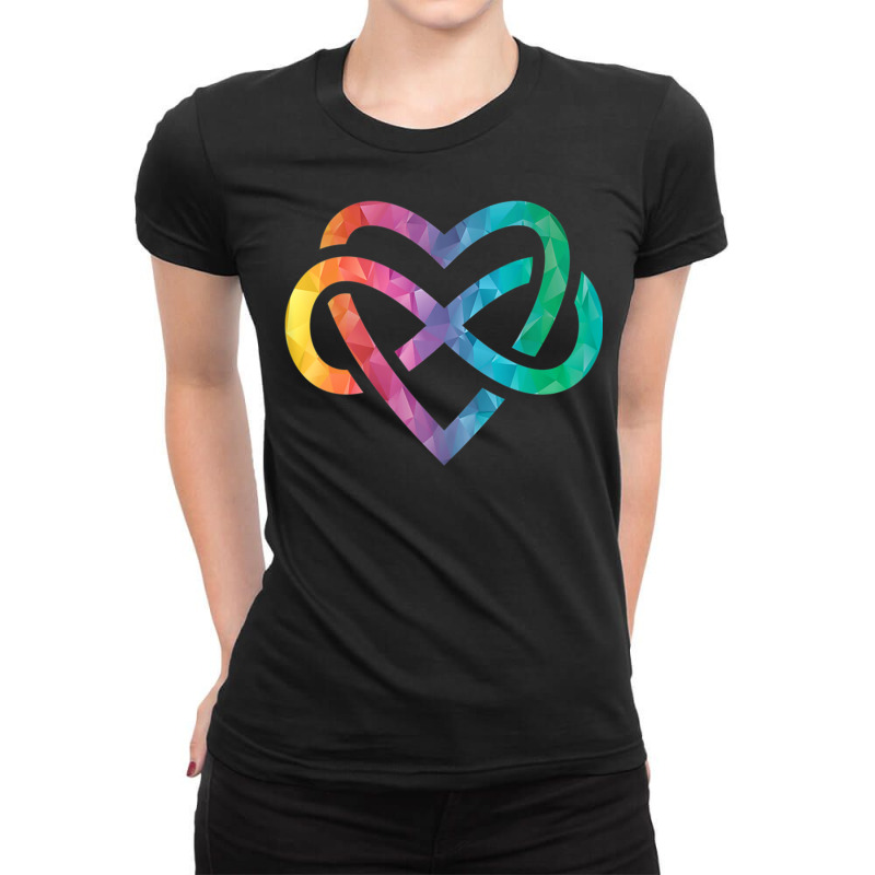 Low Poly Polyamory Rainbow Infinite Heart Lgbtqia Pride Tank Top Ladies Fitted T-Shirt by cm-arts | Artistshot