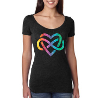 Low Poly Polyamory Rainbow Infinite Heart Lgbtqia Pride Tank Top Women's Triblend Scoop T-shirt | Artistshot