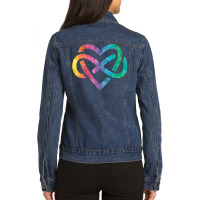 Low Poly Polyamory Rainbow Infinite Heart Lgbtqia Pride Tank Top Ladies Denim Jacket | Artistshot