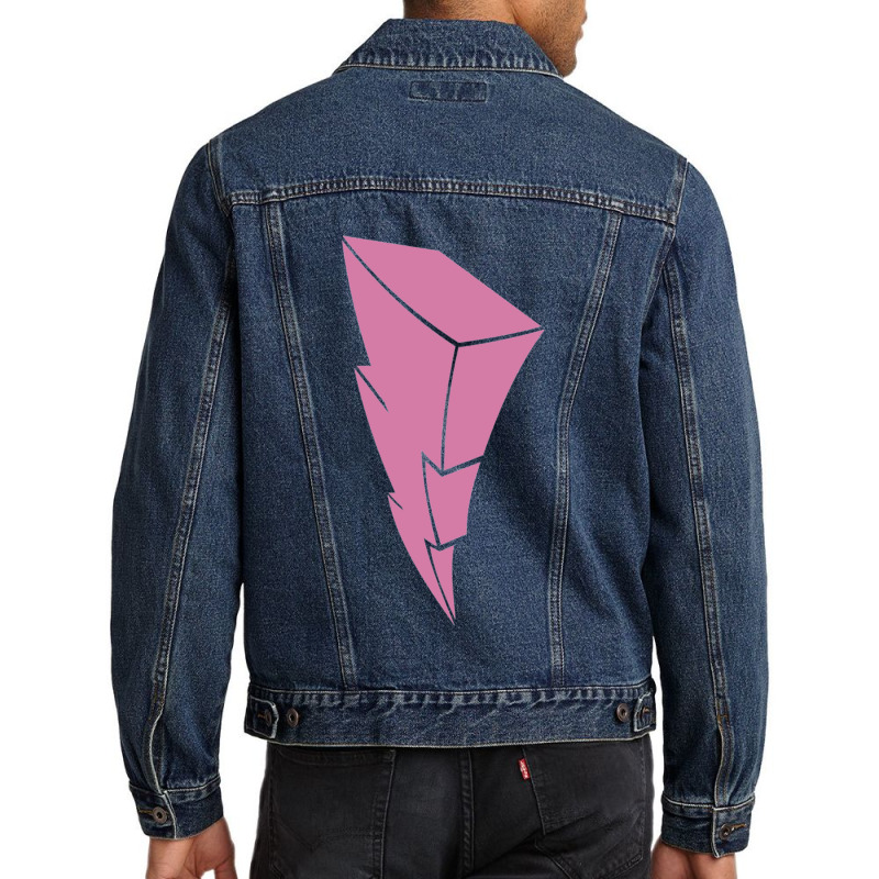 Pink Ranger Lightning Symbol Men Denim Jacket by cm-arts | Artistshot