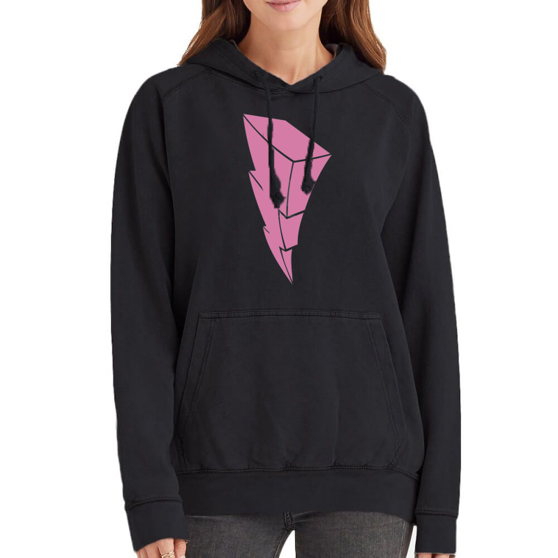 Pink Ranger Lightning Symbol Vintage Hoodie by cm-arts | Artistshot