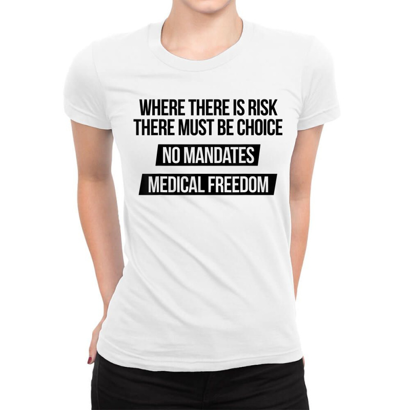 Medical Freedom No Mandates Anti-vaccination Gift Ladies Fitted T-Shirt by BonnieTori | Artistshot