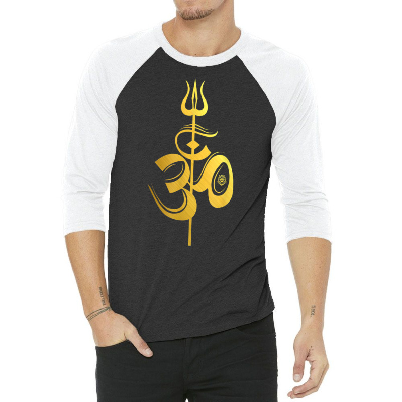 Om Lord Shiva Divine Spear Trident Trishul T Shirt 3/4 Sleeve Shirt | Artistshot