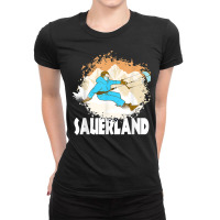 Sauerland Winter Sports Design Skier Snowboard T Shirt Ladies Fitted T-shirt | Artistshot