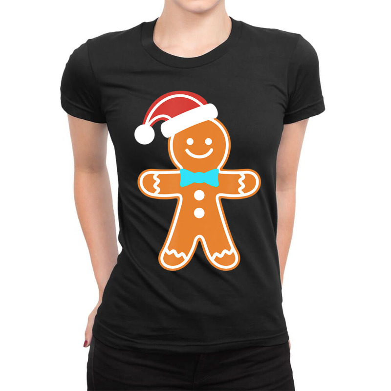 Gingerbread Man Christmas Ladies Fitted T-Shirt by cm-arts | Artistshot