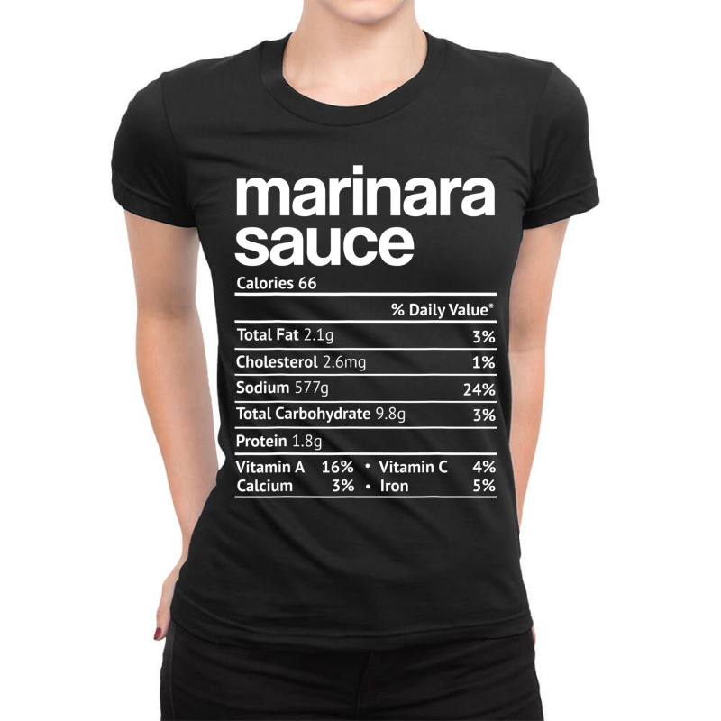 Marinara Sauce Nutrition Fact Funny Thanksgiving Christmas Ladies Fitted T-Shirt by badieu97 | Artistshot